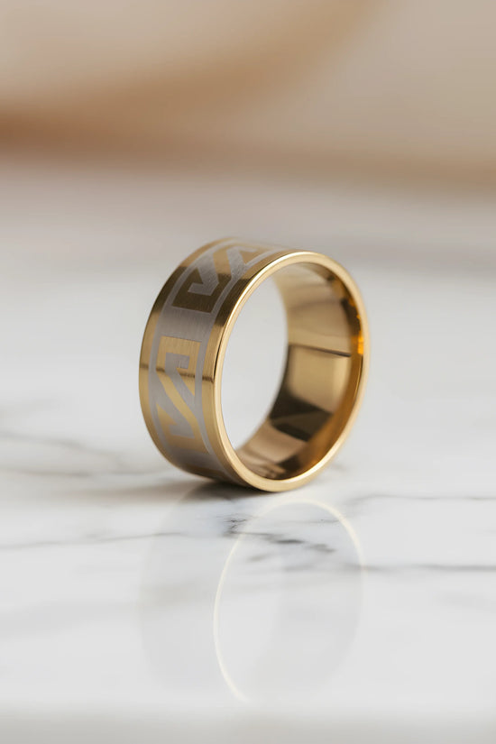 Two-Tone Greek Key Ring 6cm