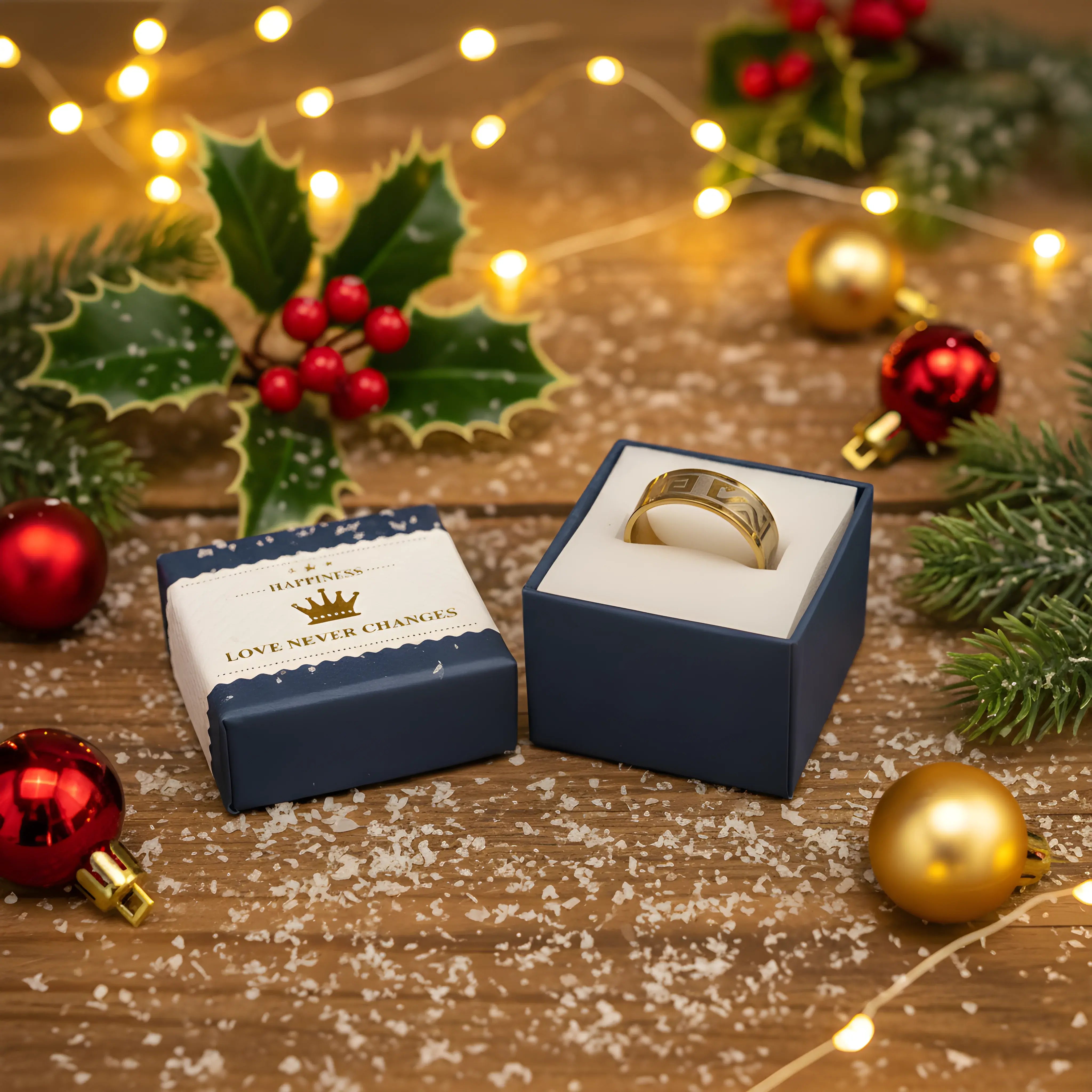 Two-Tone Greek Key Ring 6cm