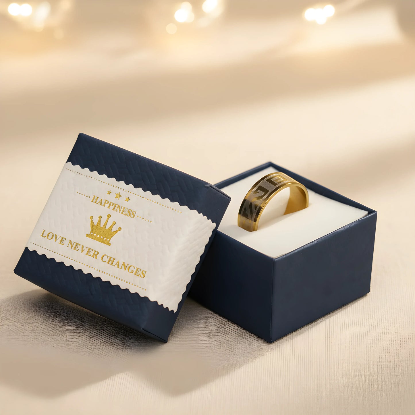Two-Tone Greek Key Ring 6cm