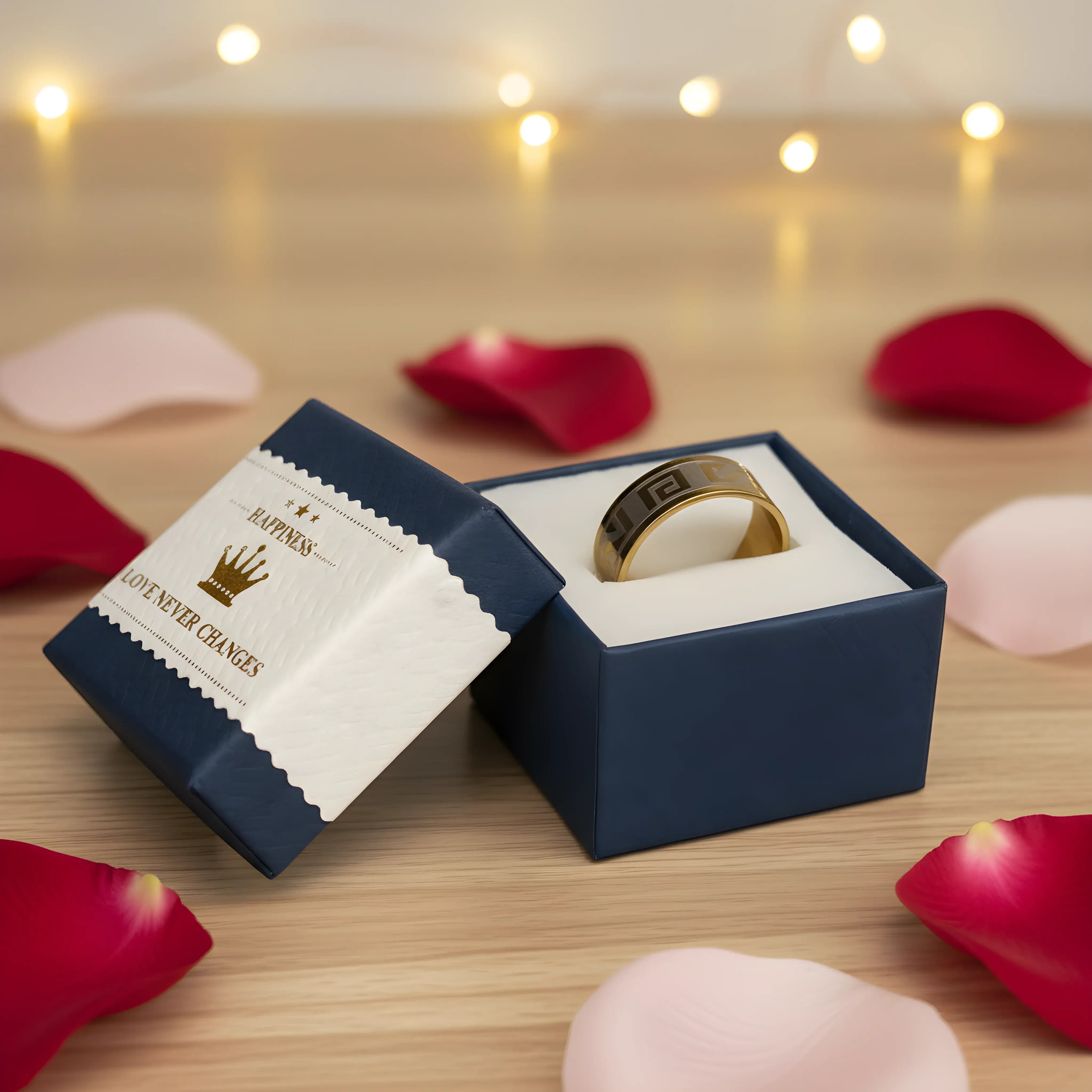 Two-Tone Greek Key Ring 6cm