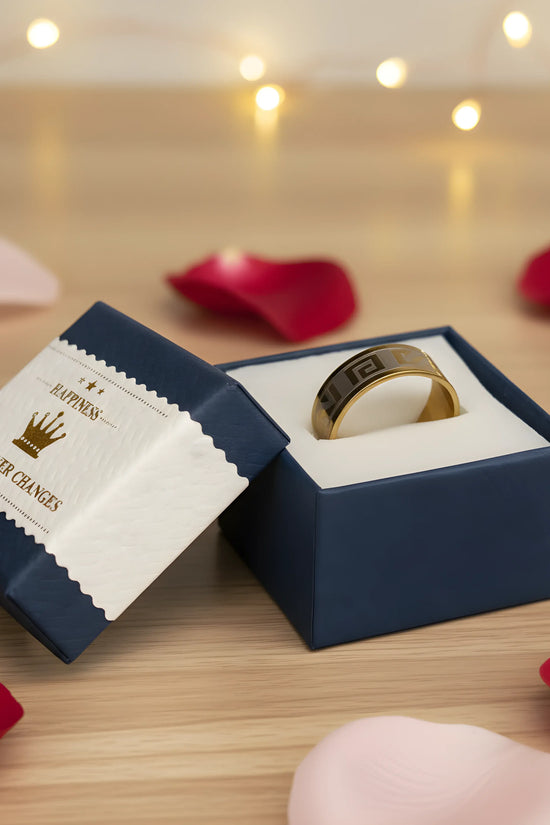 Two-Tone Greek Key Ring 6cm