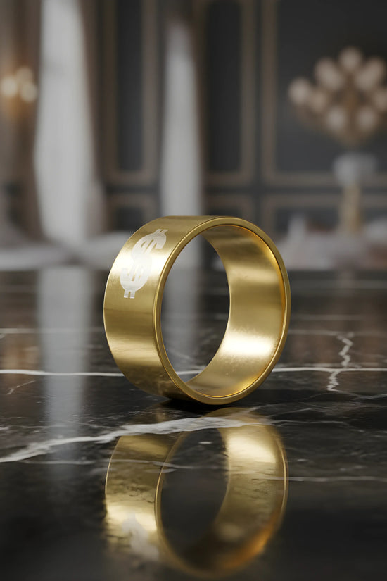 Gold Euro Symbol Ring 6.3cm