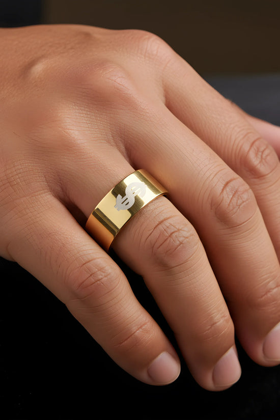 Gold Euro Symbol Ring 6.3cm