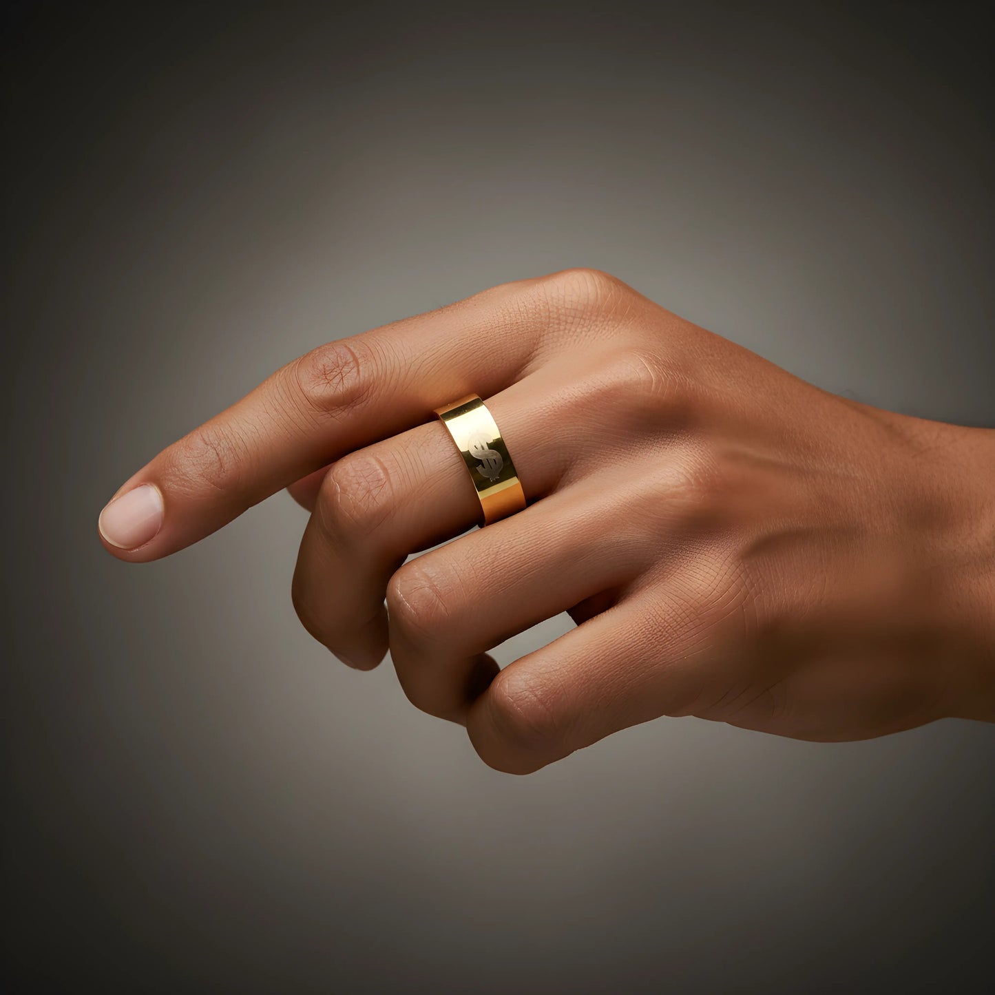Gold Euro Symbol Ring 6.3cm