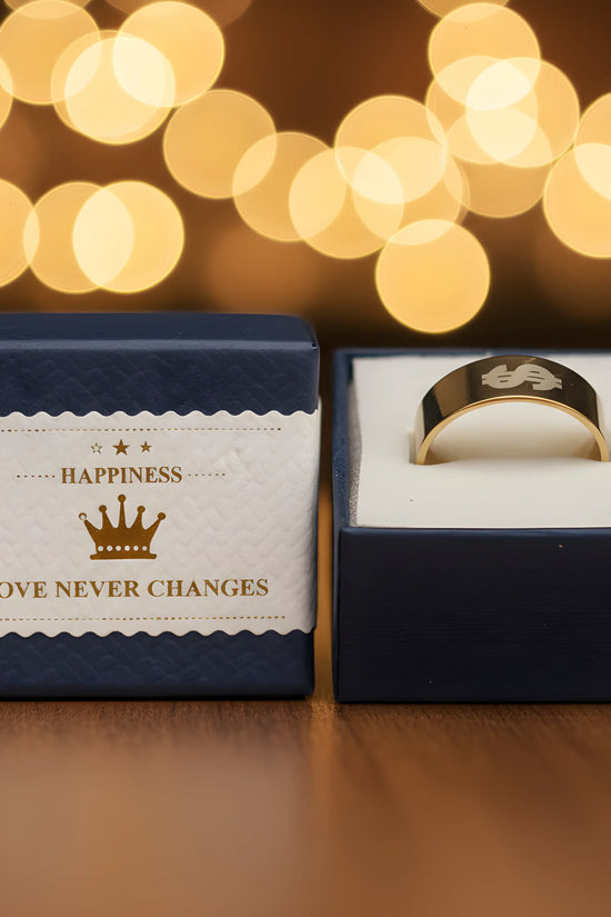 Gold Euro Symbol Ring 6.3cm