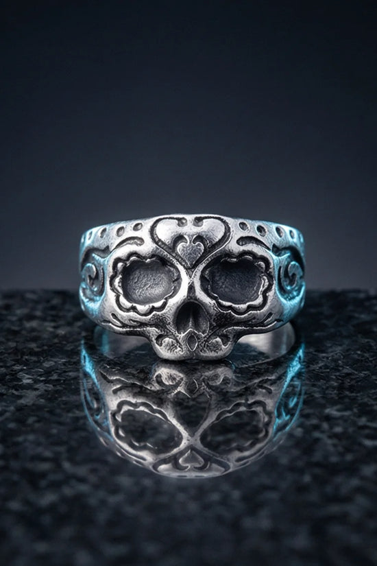 Sacred Heart Calavera: Ornate Sugar Skull Ring