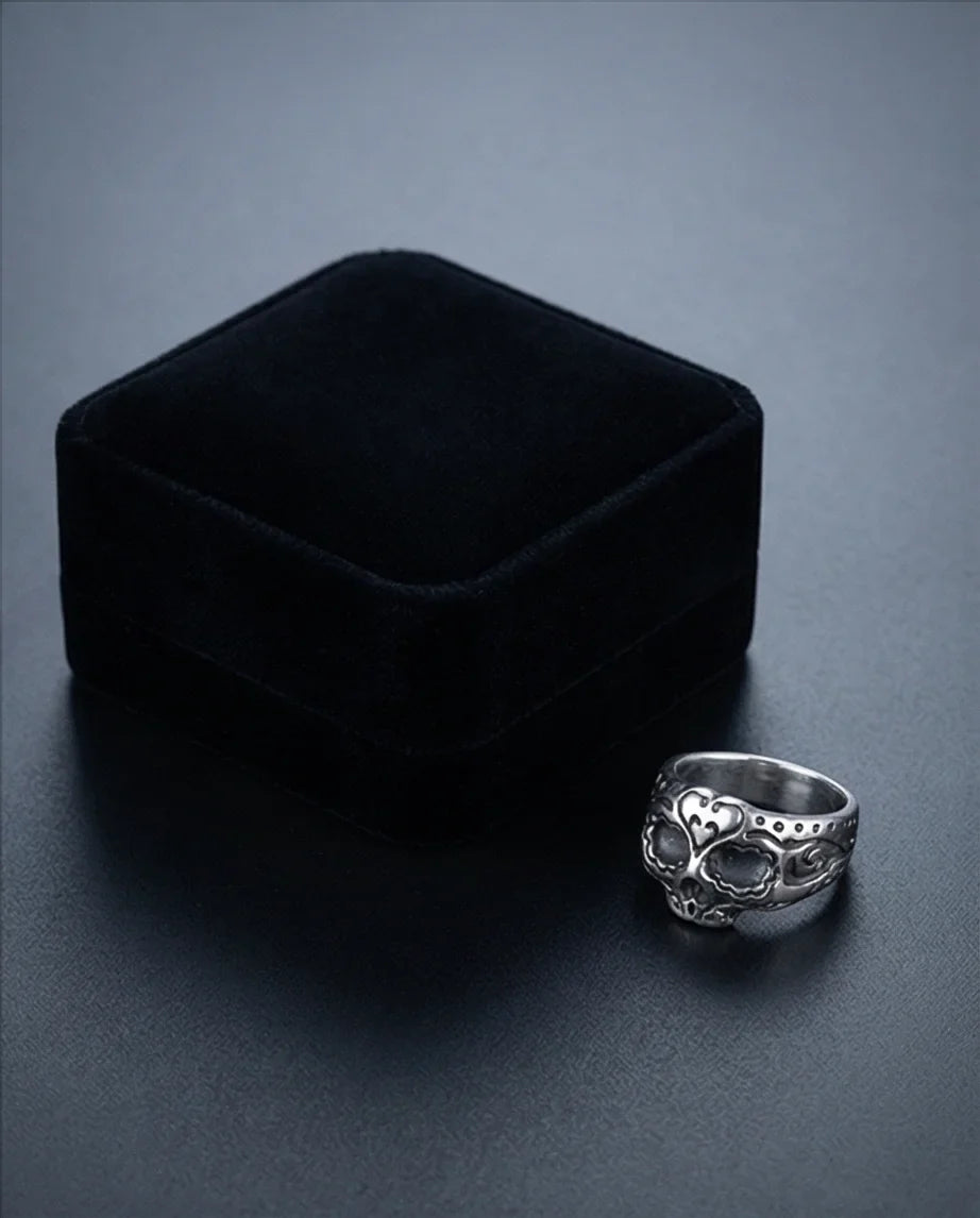 Sacred Heart Calavera: Ornate Sugar Skull Ring