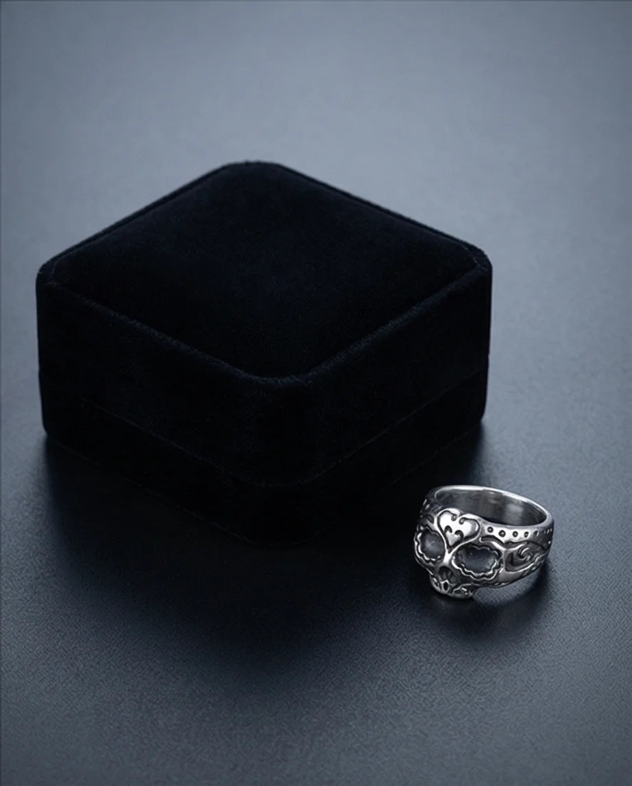 Sacred Heart Calavera: Ornate Sugar Skull Ring