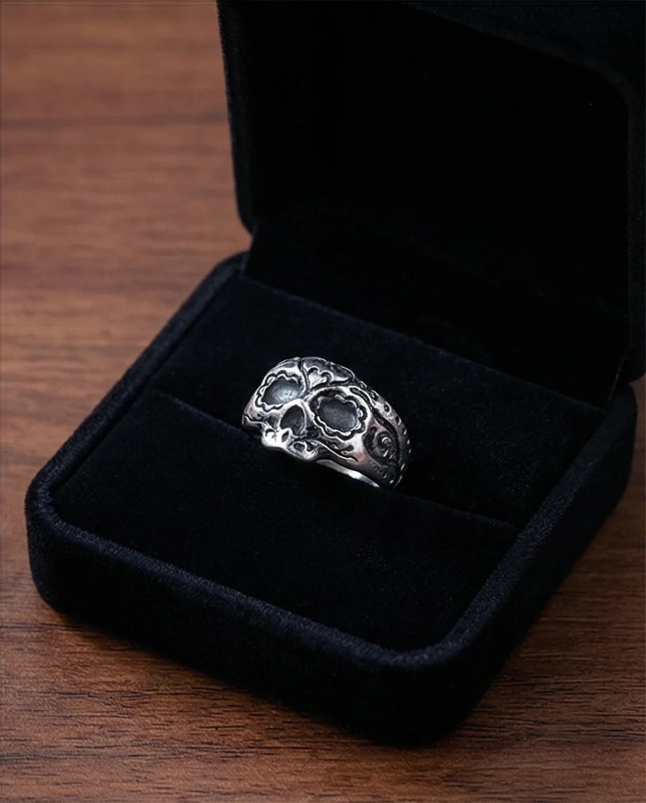 Sacred Heart Calavera: Ornate Sugar Skull Ring