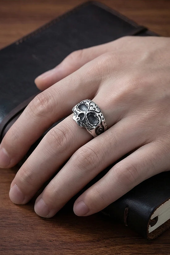 Sacred Heart Calavera: Ornate Sugar Skull Ring