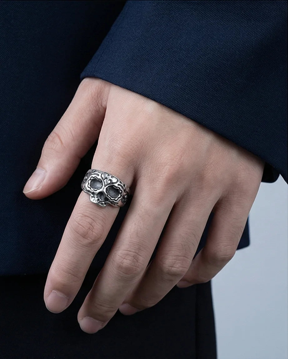 Sacred Heart Calavera: Ornate Sugar Skull Ring