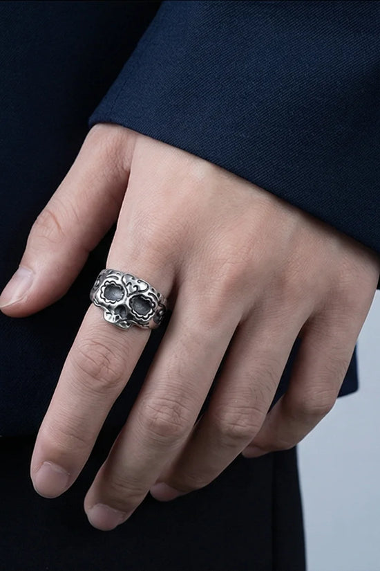 Sacred Heart Calavera: Ornate Sugar Skull Ring