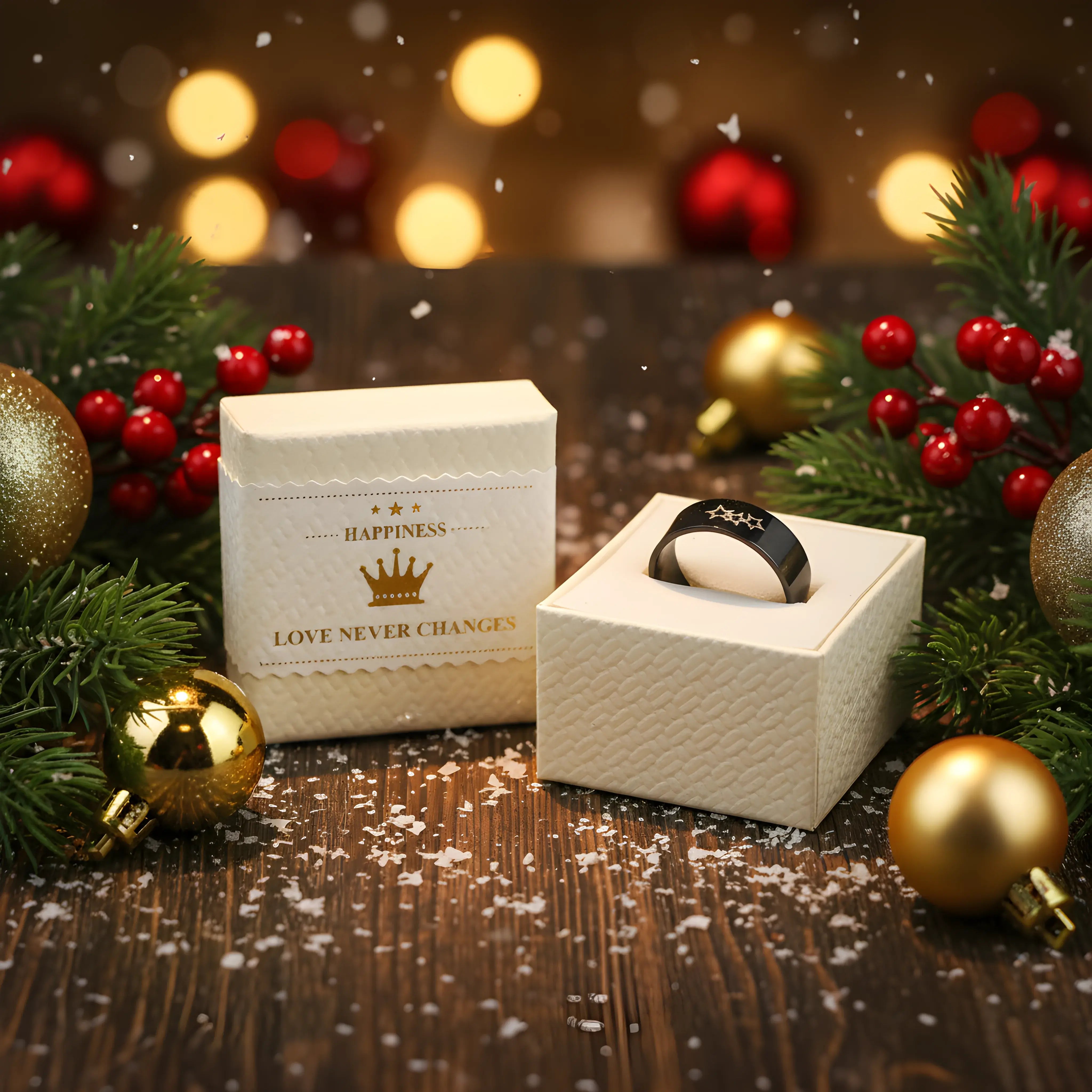 Black Triple Star Ring 6cm