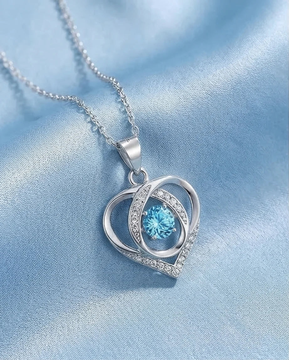 The Azure Soul: Interlocking Hearts Necklace