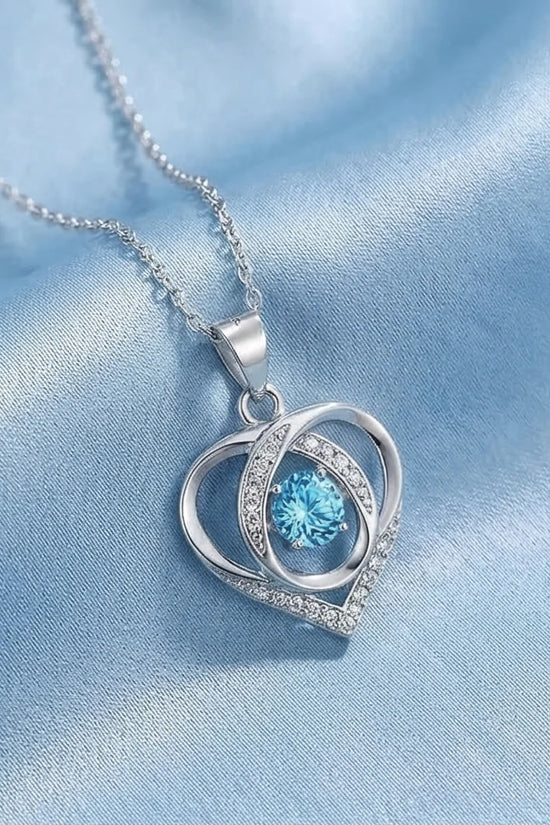 The Azure Soul: Interlocking Hearts Necklace