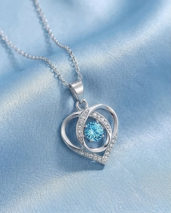 The Azure Soul: Interlocking Hearts Necklace