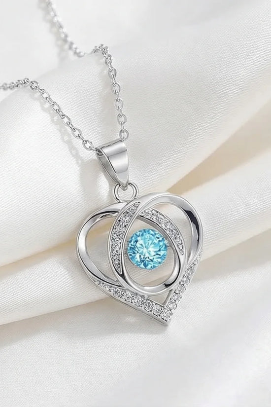 The Azure Soul: Interlocking Hearts Necklace