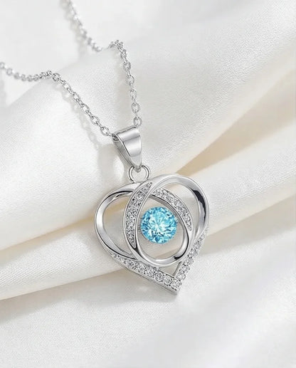 The Azure Soul: Interlocking Hearts Necklace