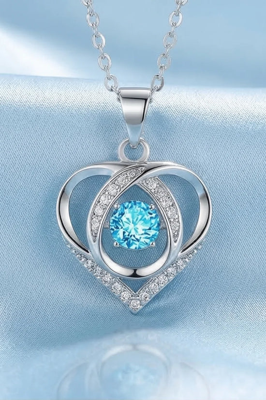 The Azure Soul: Interlocking Hearts Necklace