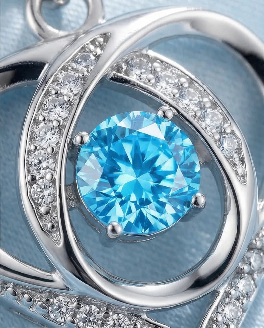 The Azure Soul: Interlocking Hearts Necklace