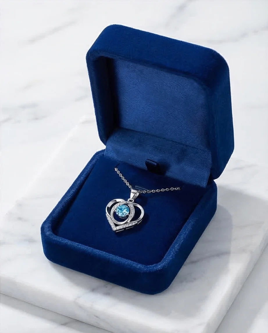 The Azure Soul: Interlocking Hearts Necklace