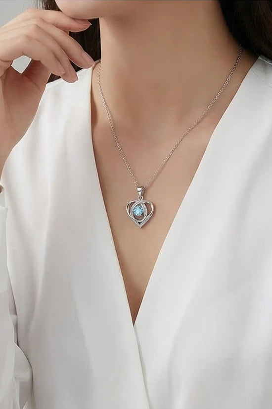 The Azure Soul: Interlocking Hearts Necklace
