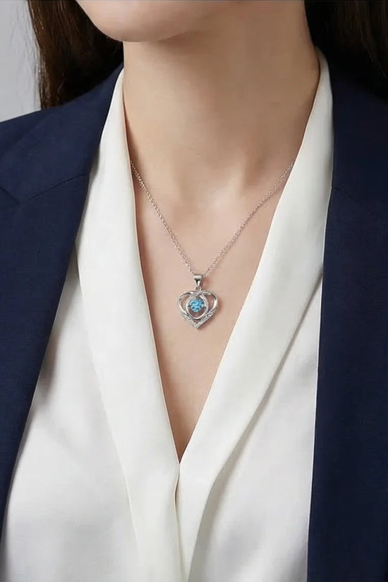 The Azure Soul: Interlocking Hearts Necklace