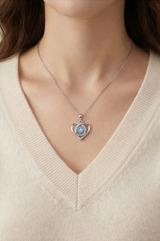 The Azure Soul: Interlocking Hearts Necklace