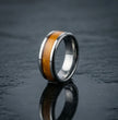 Amber Horizon: Beveled Silver Statement Ring