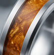 Amber Horizon: Beveled Silver Statement Ring