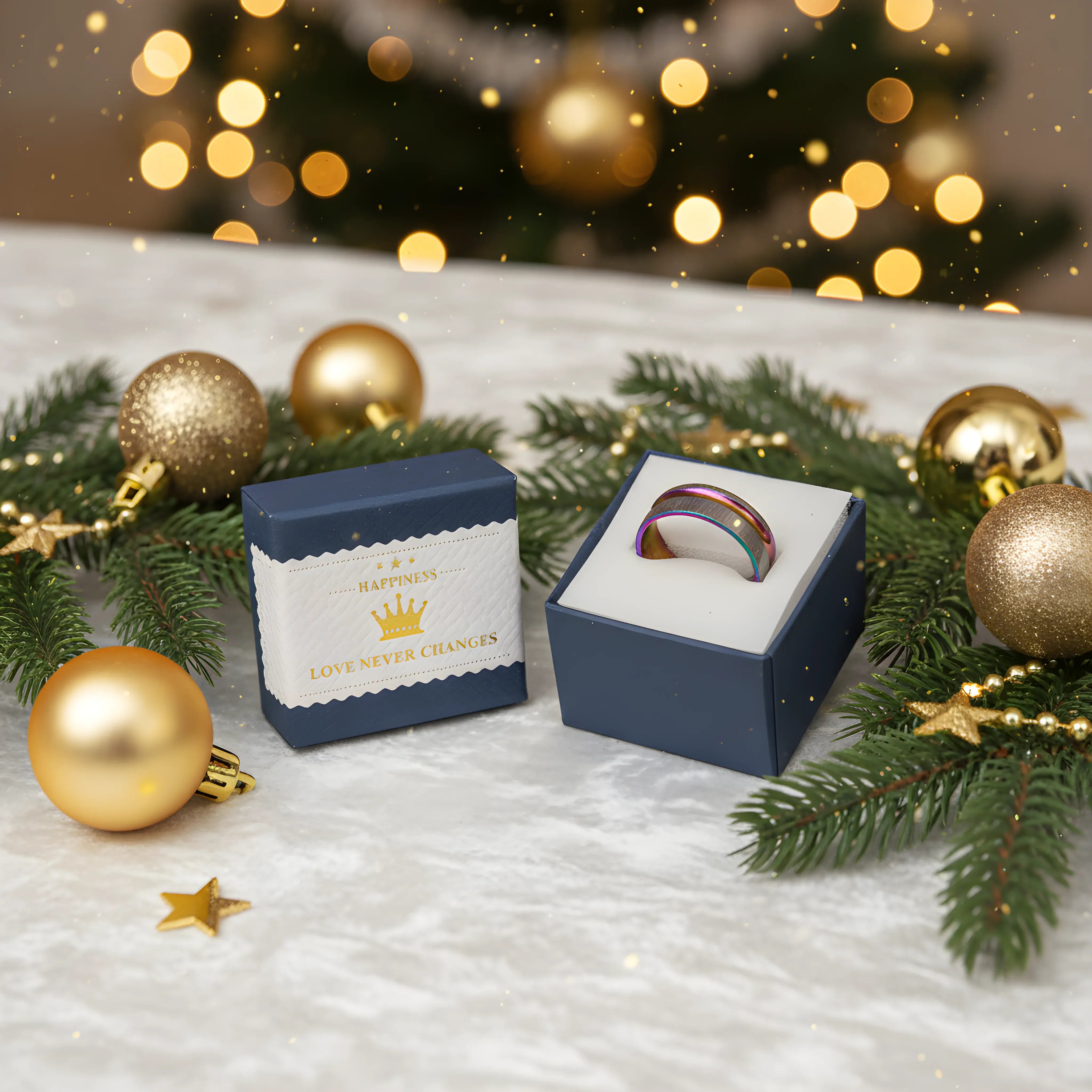 Titanium Rainbow Inlay Ring 6.2cm