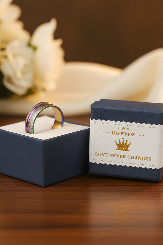 Titanium Rainbow Inlay Ring 6.2cm