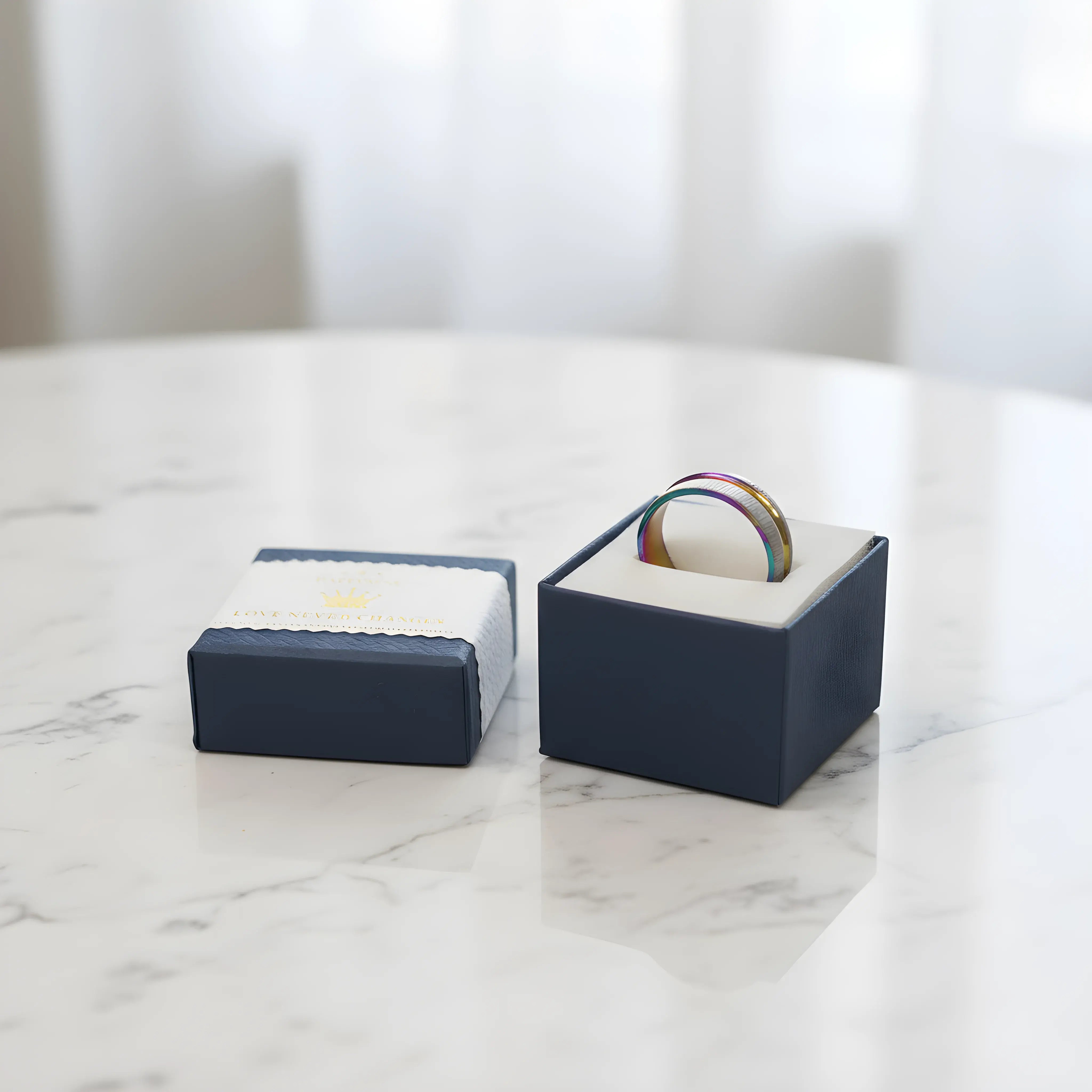 Titanium Rainbow Inlay Ring 6.2cm