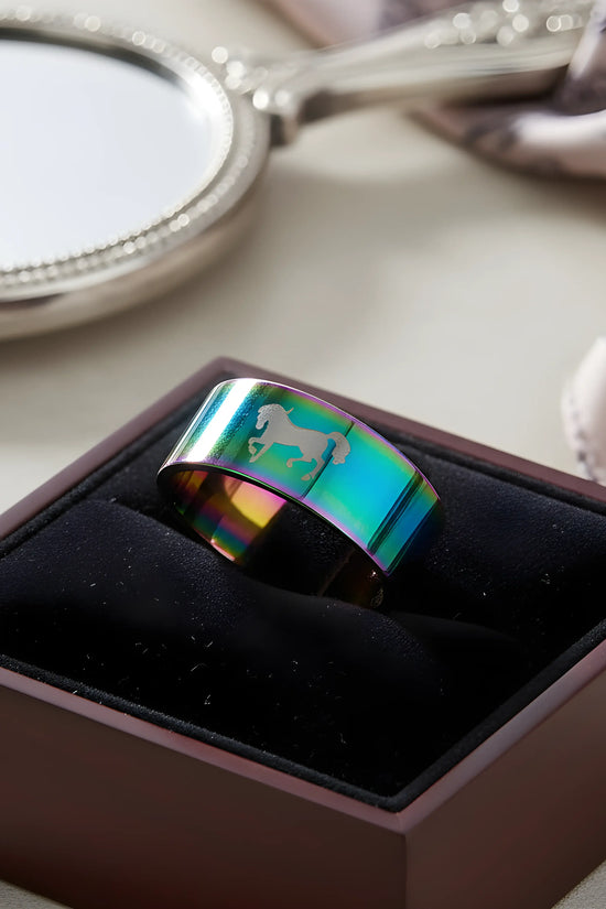 Rainbow Horse Titanium Ring 5,3cm