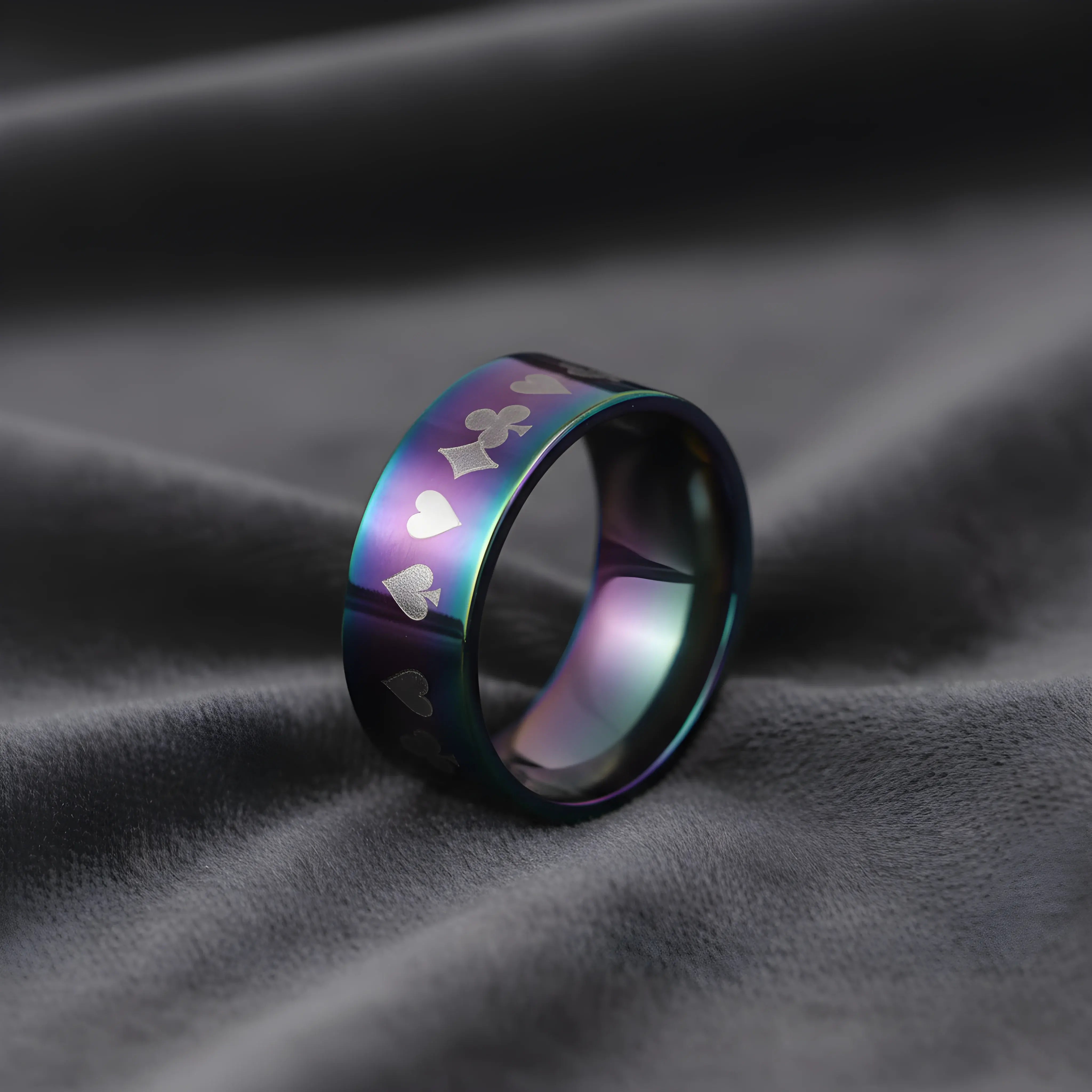 Rainbow Playing Cards Ring 5.9cm