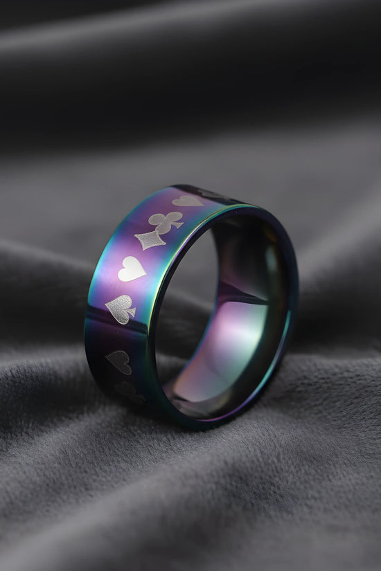 Rainbow Playing Cards Ring 5.9cm