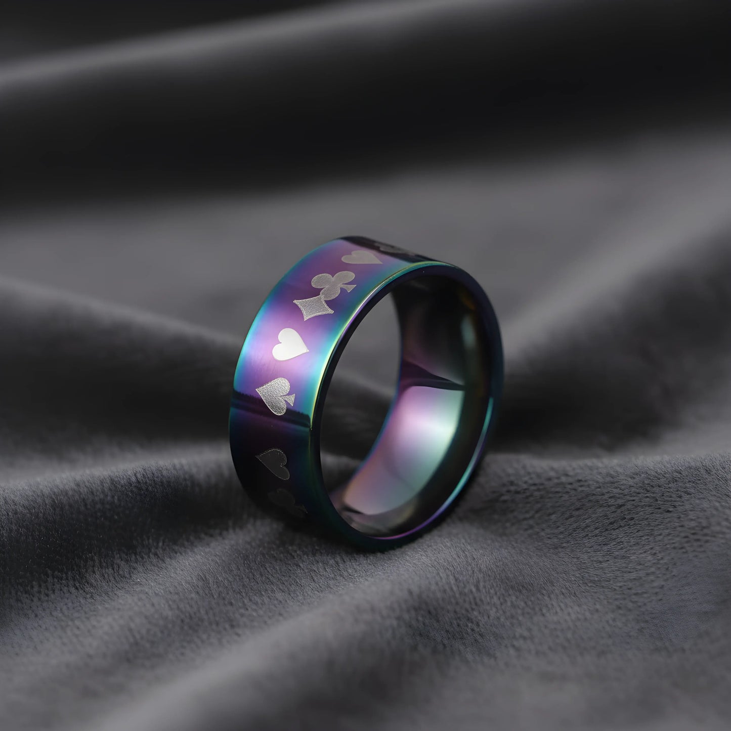 Rainbow Playing Cards Ring 5.9cm