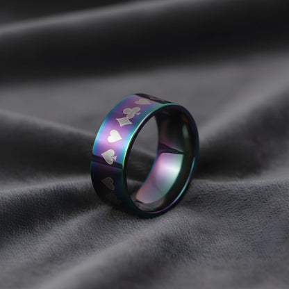 Rainbow Playing Cards Ring 5.9cm