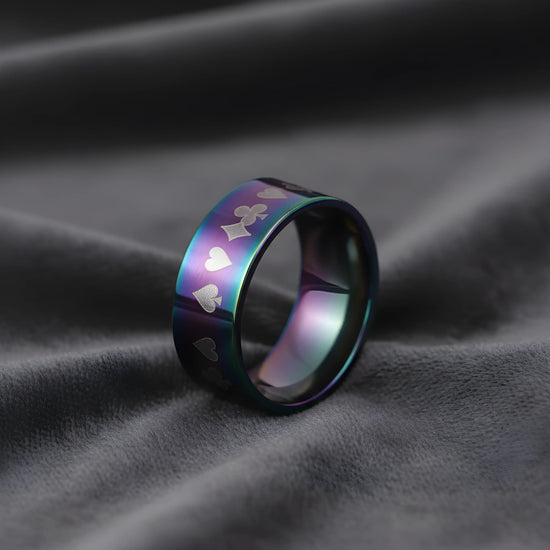 Rainbow Playing Cards Ring 5.9cm