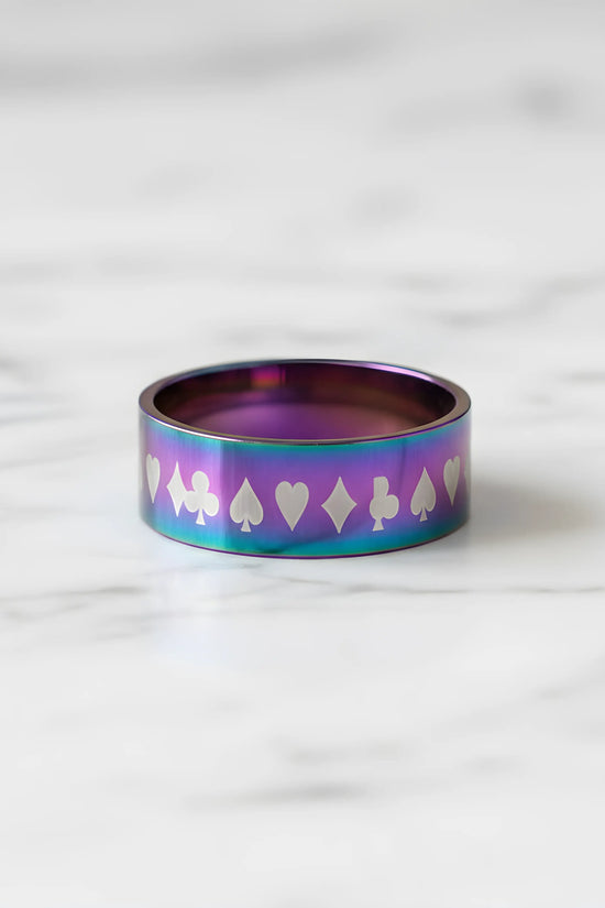 Rainbow Playing Cards Ring 5.9cm