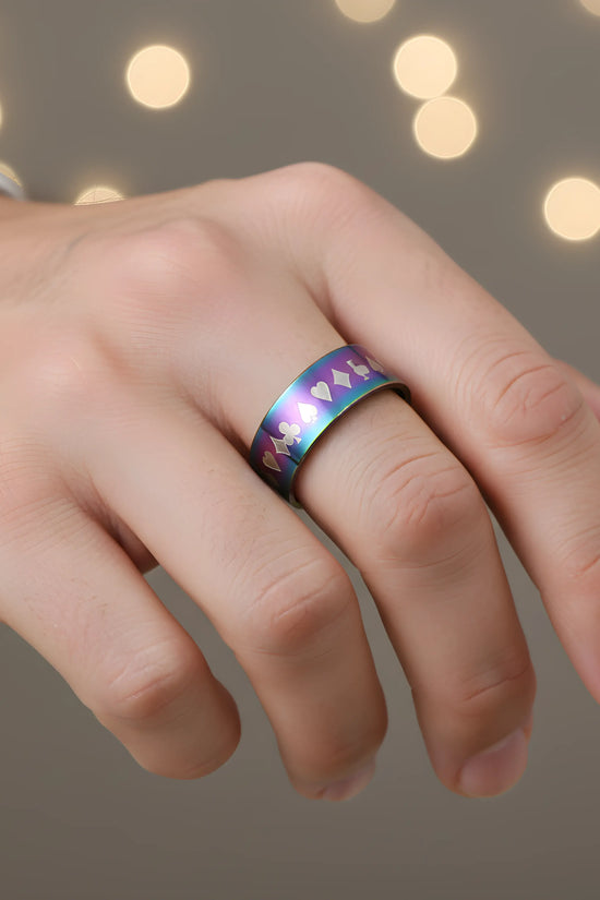 Rainbow Playing Cards Ring 5.9cm
