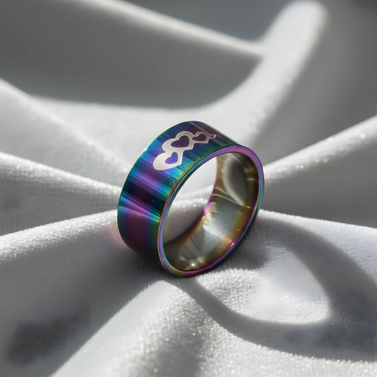 Rainbow Heart Key Ring 5.3cm