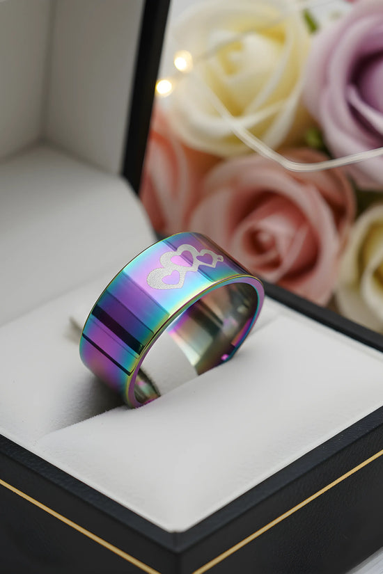 Rainbow Heart Key Ring 5.3cm