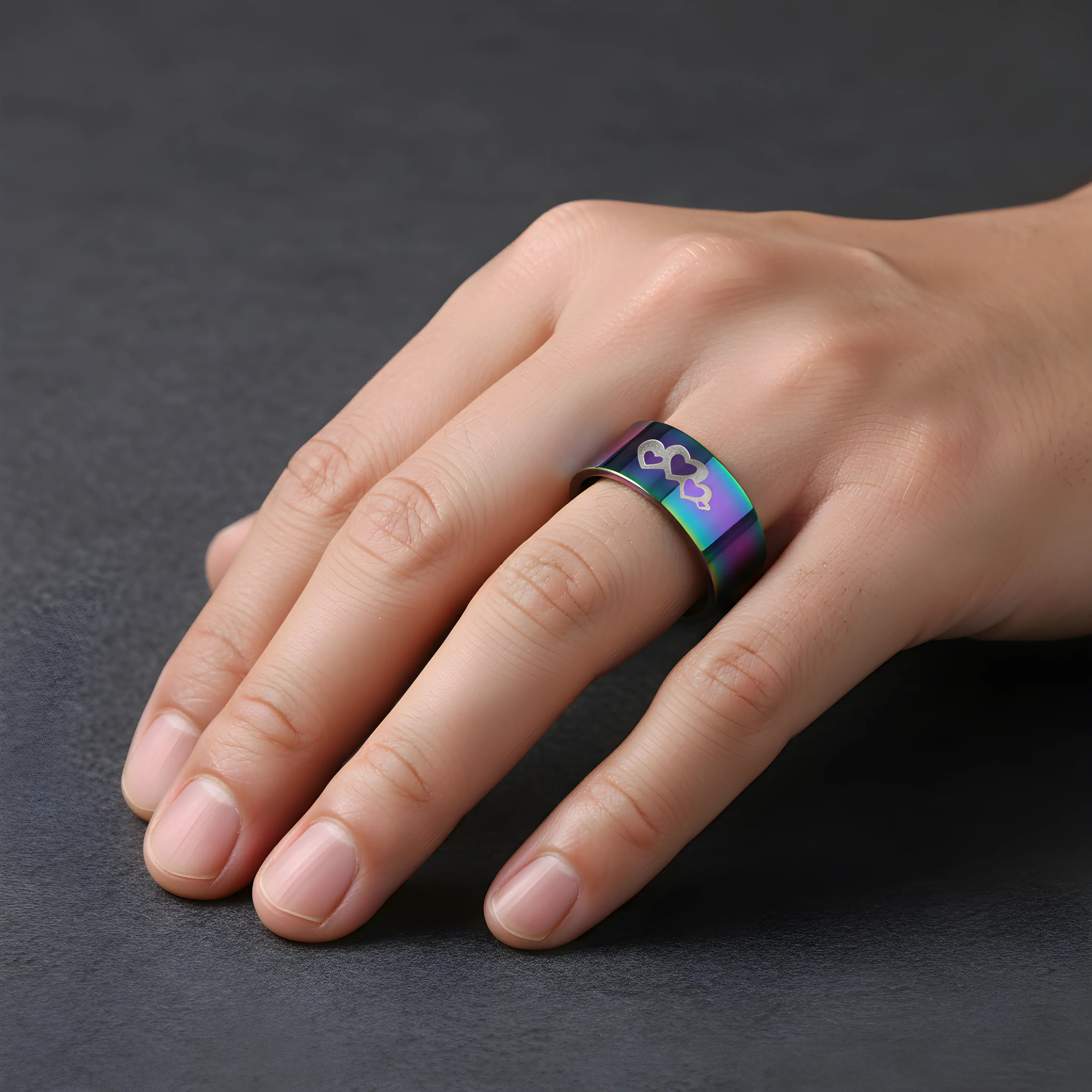 Rainbow Heart Key Ring 5.3cm