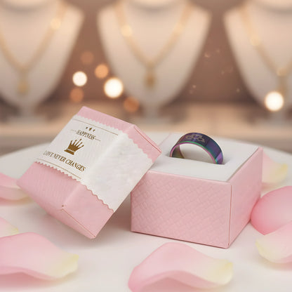 Rainbow Heart Key Ring 5.3cm