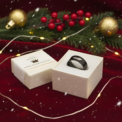Black Butterfly Engraved Ring 5.6cm