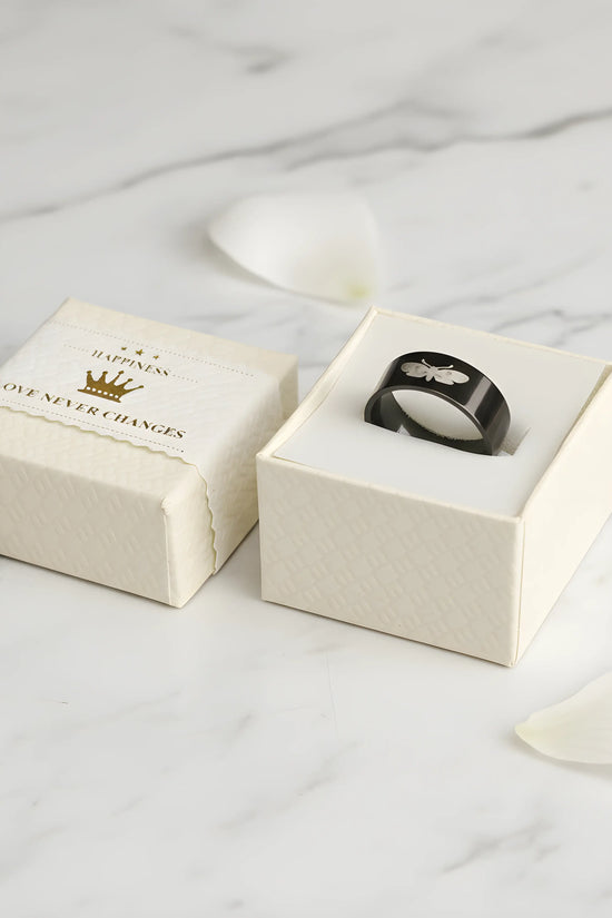 Black Butterfly Engraved Ring 5.6cm