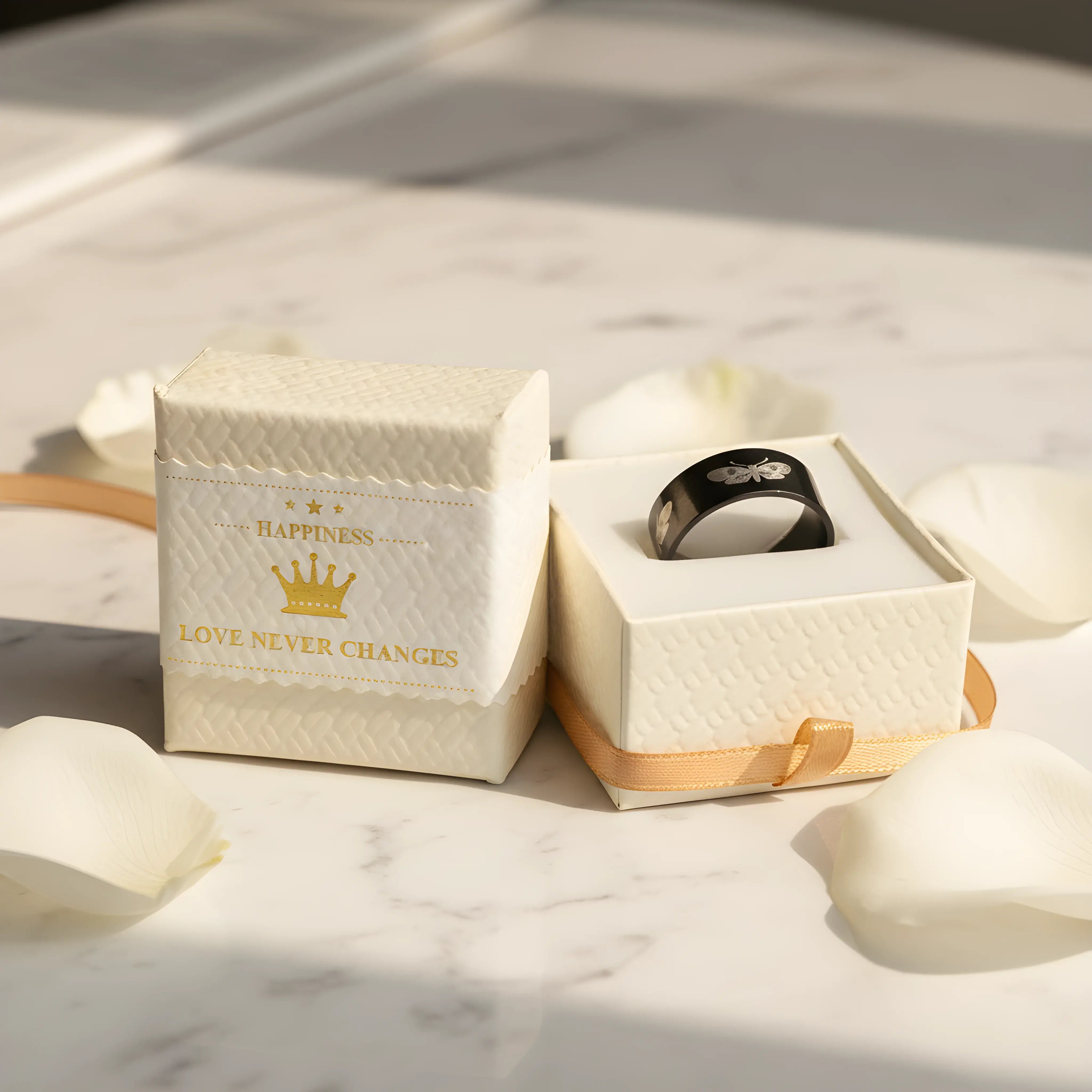 Black Butterfly Engraved Ring 5.6cm