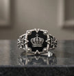 Royal Guard: Black Shield & Crown Signet Ring