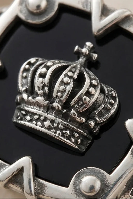 Royal Guard: Black Shield & Crown Signet Ring